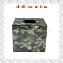 Caixa de tecido personalizado pérola da madre shell pérola mãe decoração quadrada